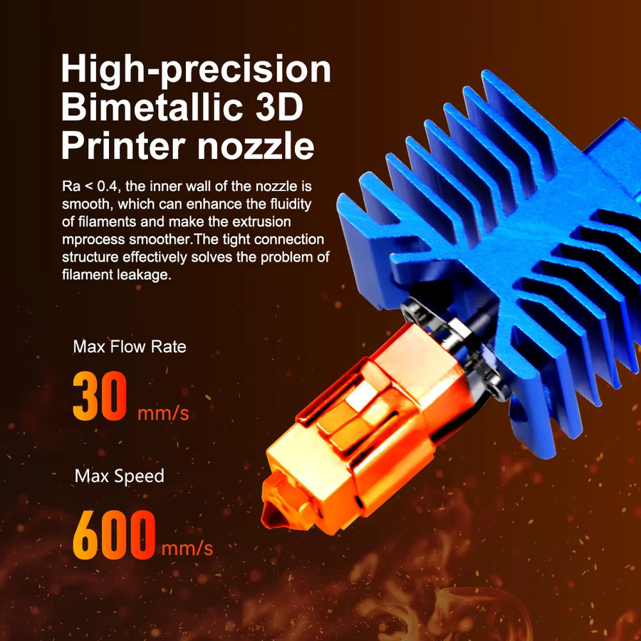 Bambu Lab TZ5.0 Hotend-Kit mit einteiliger Bimetall-Düse aus gehärtetem Stahl, 0,4 mm, für Bambu Lab P1P, P1S, X1 und X1C 3D-Drucker - Bild 3