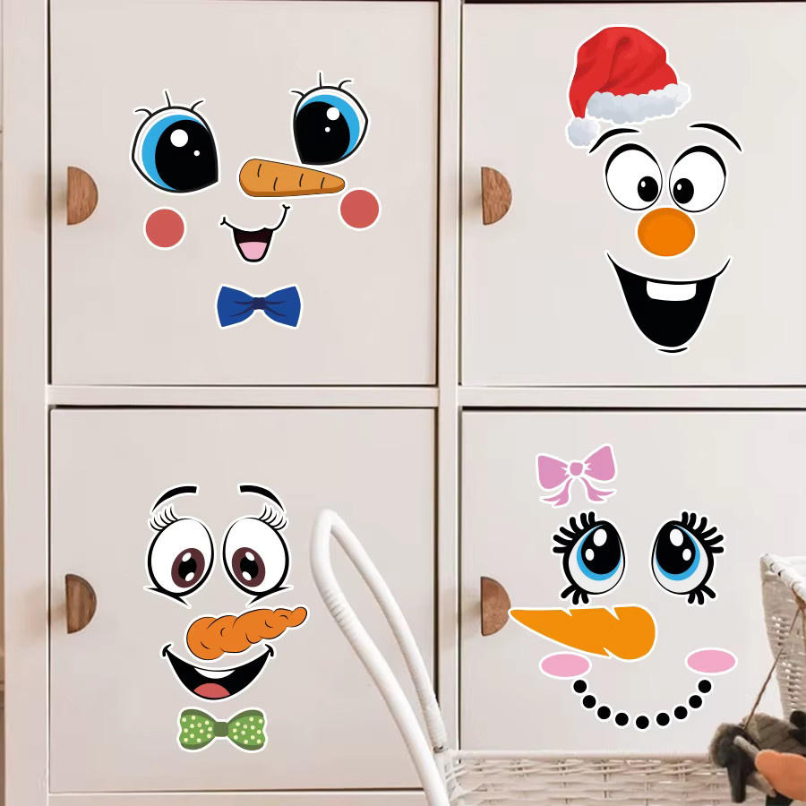 BRUP Wasserdichter Vinyl Aufkleber mit Karotten-Gesicht für Mülltonnen und Weihnachtsdekoration in Orange und Multicolour - Bild 2