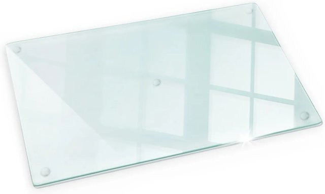 Tulup Schneidebrett aus Glas, rechteckig, transparent, rutschfest, B/T: 52 x 30 cm - Bild 1