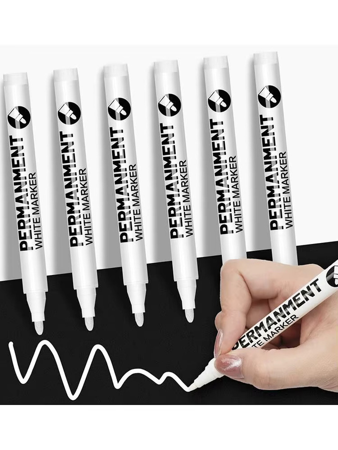 Permanent Marker Stifte in Weiß für Holz, Kunststoff, Leder, Glas, Stein und Metall mit Bullet-Spitze in den Stärken 0,8 mm bis 5 mm - Bild 6