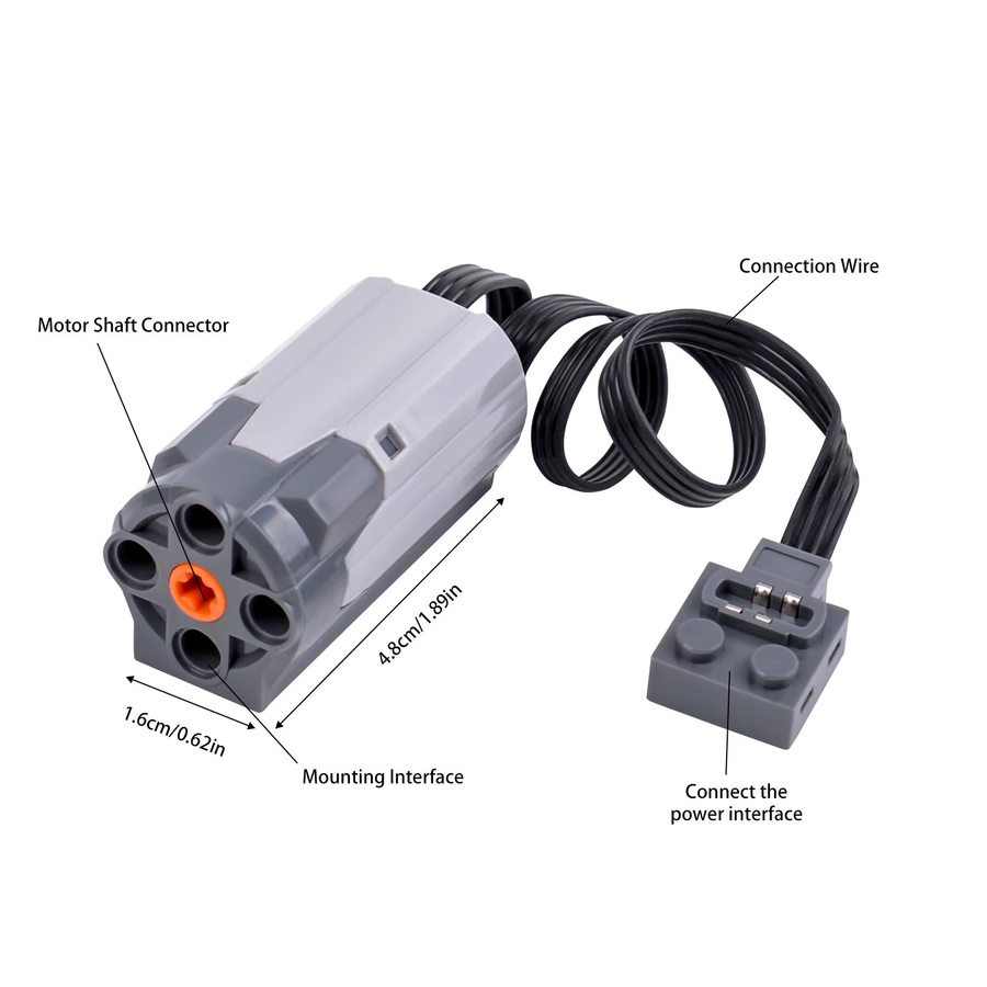 10 Stück Wishiot M Motor MOC Power Functions Kit Bausteine in Grau - Bild 2
