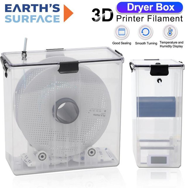 2er-Set Filament Trockenbox für 3D-Drucker mit Heißluftheizung und feuchtigkeitsbeständiger Aufbewahrung, transparent - Bild 1