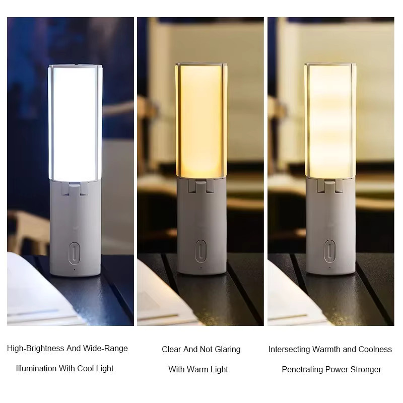 Klappbare Outdoor-Campinglampe mit 4000mAh Akku, wiederaufladbare LED Hängelaterne in Weiß mit COB-Beleuchtung und Touch-Bedienung - Bild 2