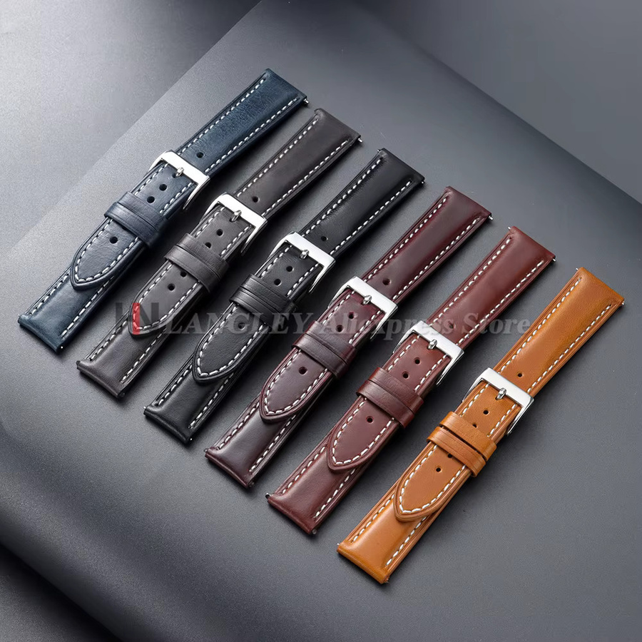 Uhrenarmband Langley, Echtleder, Schwarz, Unisex - Bild 2