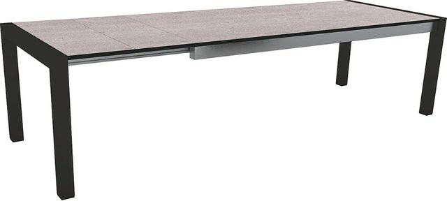 Stern Ausziehtisch Silverstar Stone light aus Aluminium in Schwarz Matt, B/T: 214 bis 294 x 100 cm - Bild 1