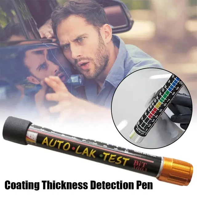 Autolack Dicke Tester Stift mit magnetischer Spitze und Skala Anzeige in Gelb zur Überprüfung der Lackbeschichtung - Bild 1