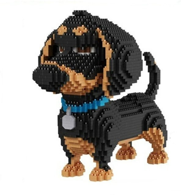 WISCH BUILT Dackel Hund, Micro Mini Bausteine Set, Tiere, Bunt / Mehrfarbig - Bild 1