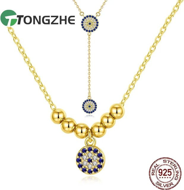 TONGZHE Halskette und Anhänger, 925 Silber, Zirkonia, Damen - Bild 1