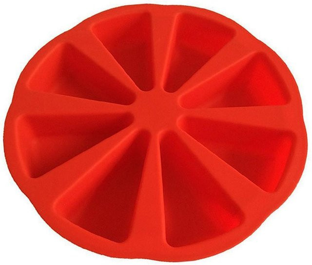 SEEQS Silikon-Kuchenform mit 8 Gittern in Rot, antihaftbeschichtete Backform für dreieckiges Gebäck und Brot - Bild 1
