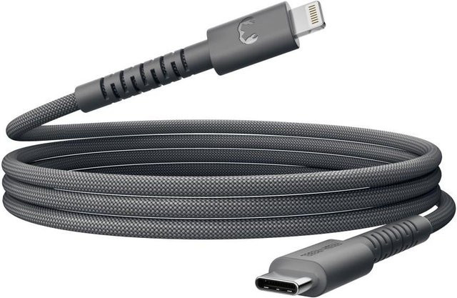 Fresh N Rebel FlexWave USB-C zu Lightning Kabel, geflochtenes Silikon, Storm Grey, Länge: 70 cm - Bild 1