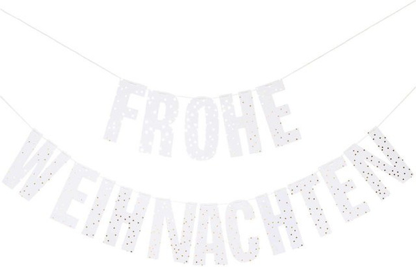 Rico Design Paper Poetry Weihnachtsgirlande Bunt mit Motiven wie Nikoläusen, Tannenbäumen, Sternen und Zuckerstangen aus Karton