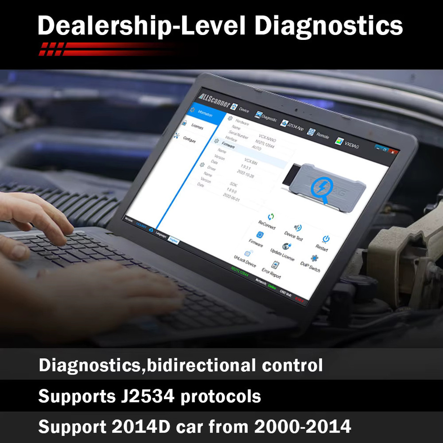 VXDIAG VCX NANO Auto-Diagnosegerät NX300 J2534 OBD2 Scanner in Grau für Programmierung, Codierung und Alle-Systeme-Diagnose mit Aktivem Test - Bild 4
