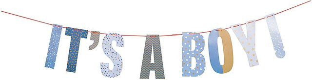 Rico Design Girlande It's a boy für Babyparty und Geburt, Länge: 3 m - Bild 1