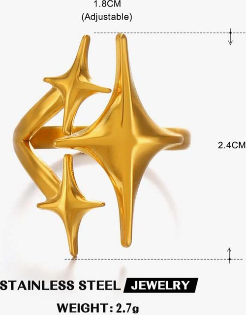 Edelstahlring, Gold, Damen - Bild 1