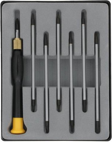 Donau Elektronik Werkstatt Wechselklingen-Set 8-teilig mit Schlitz, Kreuzschlitz Phillips und Torx (TX) in Schwarz - Bild 1