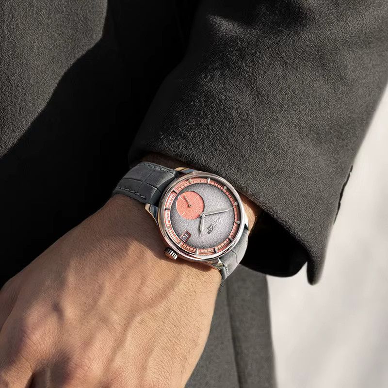 AGELOCER Automatik-Armbanduhr, Edelstahl, Leder, Herren - Bild 4