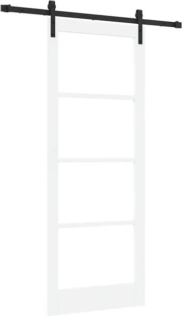 vidaXL Schiebetür ORKDAL in Weiß aus Massivholz Kiefer und Glas, B: 83 cm, H: 211 cm - Bild 1