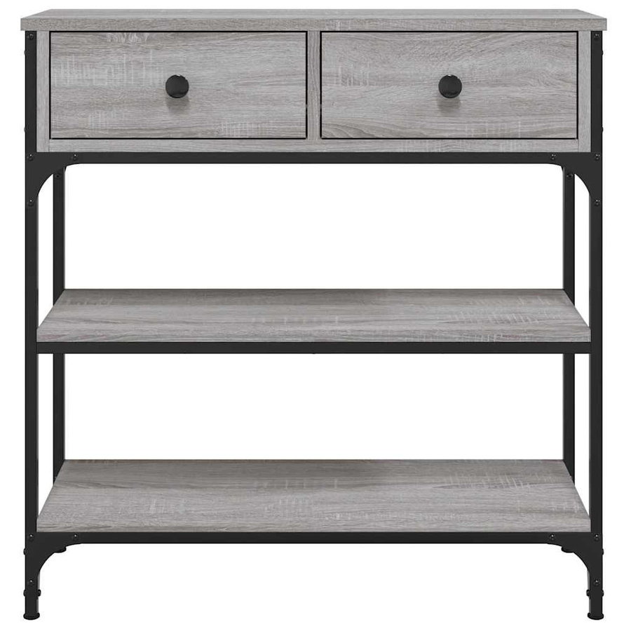 vidaXL Konsolentisch in Grau Sonoma aus Holzwerkstoff und Metall, B/T/H: 72,5 x 25 x 75 cm - Bild 4