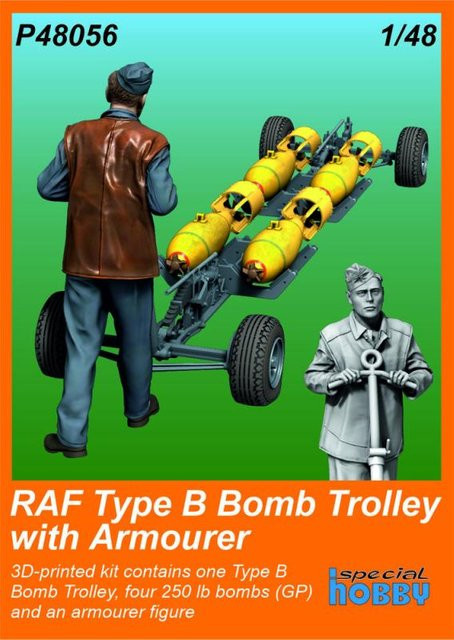 CMK RAF Type B Bomb Trolley with Armourer, Fahrzeug, 1:48 - Bild 1