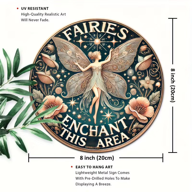 Potdemiel Vintage Fairy Magic Zone Metall-Wanddekoration in Multicolour, Wandschild aus Aluminium, B/H: 20,3 x 20,3 cm - Bild 2