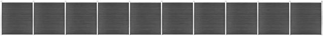 vidaXL Zaunelement Set WPC in Schwarz aus Holz-Kunststoff-Verbundwerkstoff, Höhe: 186 cm, Breite: 1737 cm - Bild 1