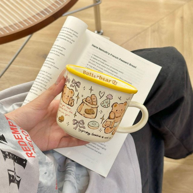 Keramiktasse Yiran toy 1 Butterbär-Design in Weiß, 250 ml - Bild 1