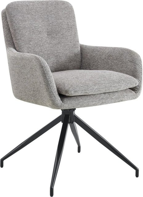 DELUKE Esszimmerstuhl NAVER in Taupe aus Stoff mit Metallgestell, B/T/H: 58 x 63 x 85 cm - Bild 1