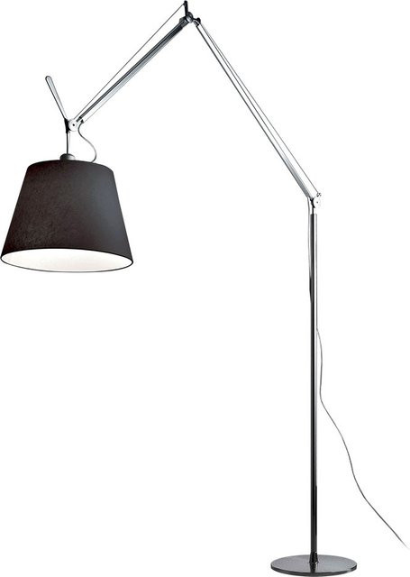 Artemide Tolomeo Mega 42 Terra Stehleuchte aus Aluminium mit schwarzem Stoffschirm, dimmbar und verstellbar - Bild 1