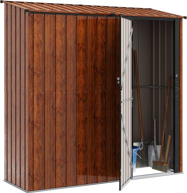 VD Home Furnishing Metall-Gartenschuppen Braun B: 203,5 cm, T: 73 cm, H: 200 cm - Bild 1