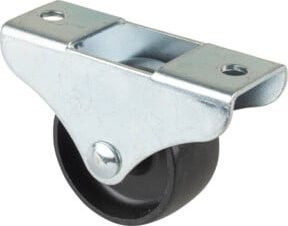 BS Kastenrolle ohne Feststeller mit Kunststoffplatte und Rad Durchmesser 40mm in Silber - Bild 1