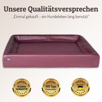 SABRO Hundebett KUDDE aus Kunstleder in Pink mit abnehmbarem Bezug und orthopädischem Schaumstoff - Bild 2