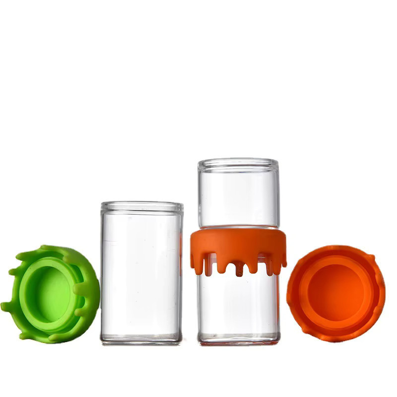 HCKOON 2er-Set Glasbehälter mit Silikon-Deckel in Transparent für die Lagerung von Kräutern und Tabak - Bild 2