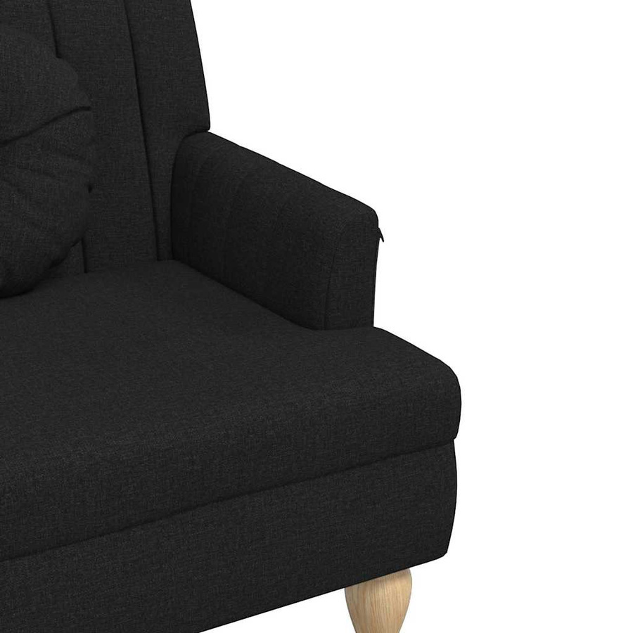 vidaXL Sitzbank mit Kissen in Schwarz im Antik-Stil mit vertikalem Linienmuster, B/T/H: 113 x 64,5 x 75,5 cm - Bild 5