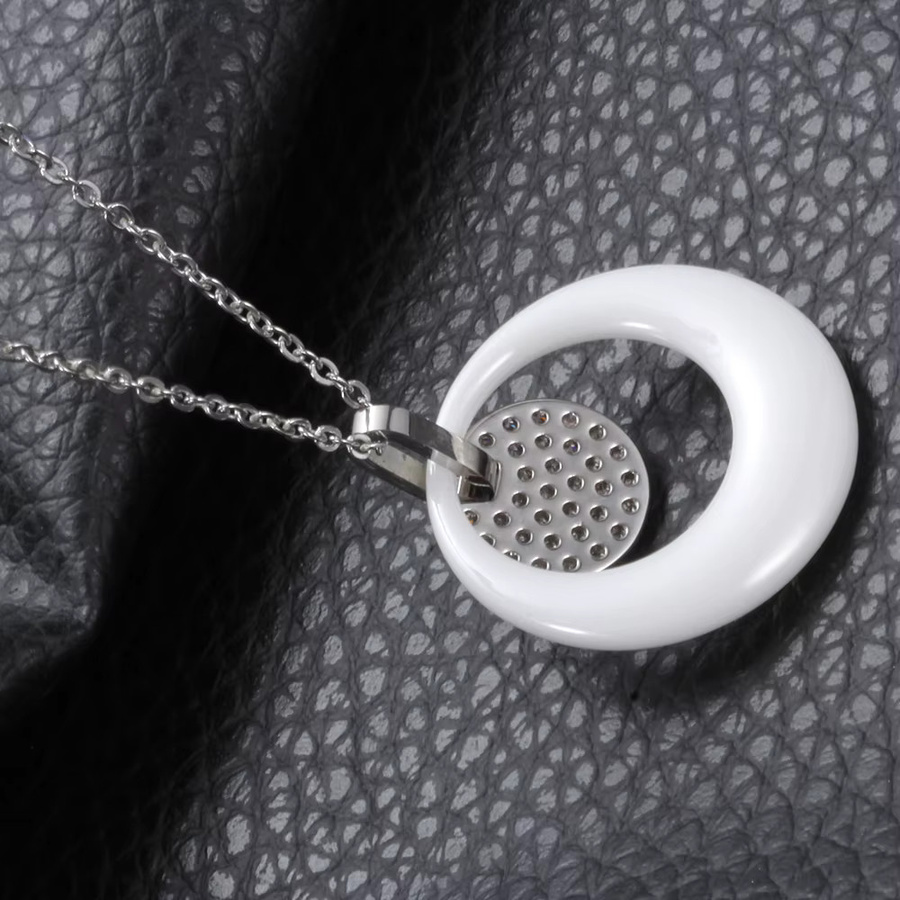 VQYSKO Schlüsselbeinkette, Keramik, Diamant, Zirkonia, Silber, Damen - Bild 2