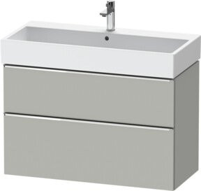 Duravit Waschtischunterschrank D-Neo in Weiß und Grau, Wandmontage, mit 1 Tür und 1 Auszug, B/T: 98,4 x 44,2 cm - Bild 1
