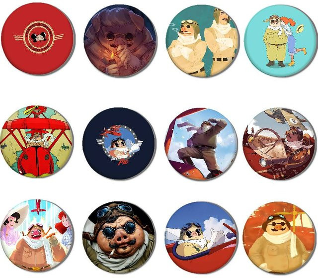 P-Porco R-Rosso Cartoon Abzeichen Button Pins Brosche, Kinder - Bild 1