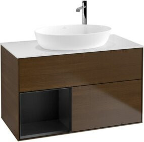 V&B Waschtischunterschrank Finion 100 Wandbeleuchtung in Weiß lackiert, B/T/H: 100 x 50,1 x 50,1 cm - Bild 1