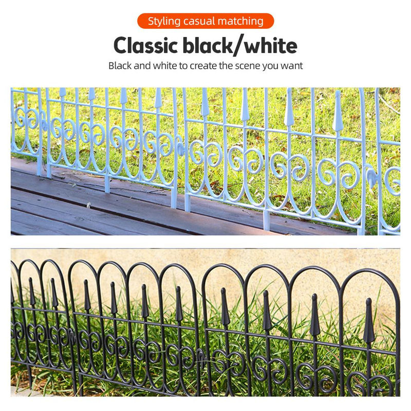 Aimo 6er-Pack Dekorativer Gartenzauneinsatz aus weißem PVC für Rasen und Blumenbeete - Bild 10