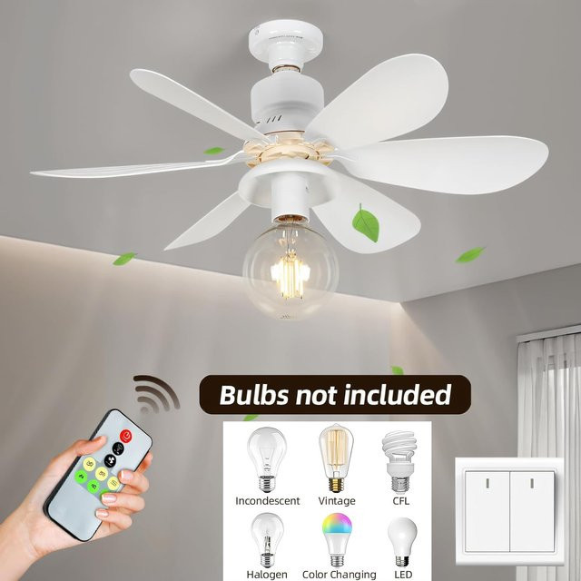 SKYSHADOW Deckenventilator mit Fernbedienung und einstellbarer Lichtquelle in Weiß - Bild 1