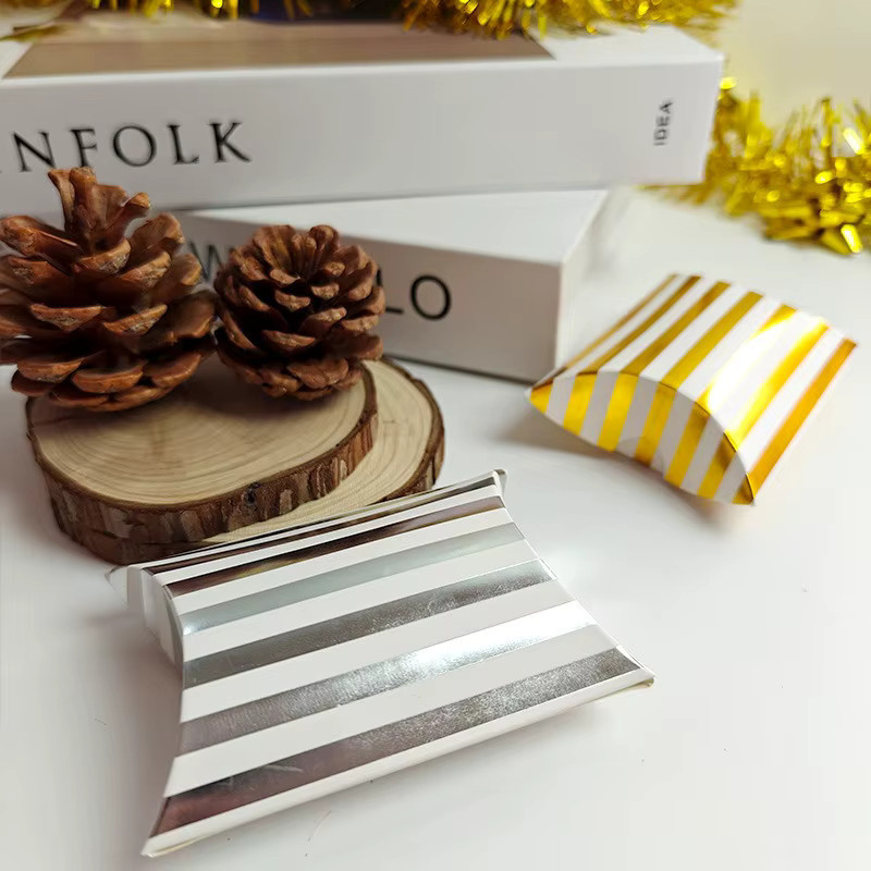 50 Stück Schmuckboxen in Kissenform aus Kraftpapier in Gold für Geschenke und DIY-Verpackungen - Bild 3