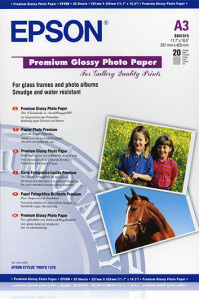 Epson Premium Fotopapier Glänzend Weiss A3 20 Blatt 255 g/m2 für Inkjet-Drucker - Bild 1