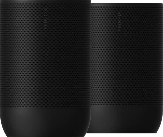 Sonos Move 2 Doppelpack Schwarz mit Wi-Fi und Bluetooth, IP65 wetterfest - Bild 1