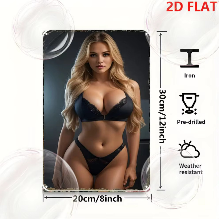 CIFBUY Metall-Wandkunst Schwarzer Bikini Wanddekoration in Schwarz, Breite: 20,32 cm, Höhe: 30,48 cm - Bild 1
