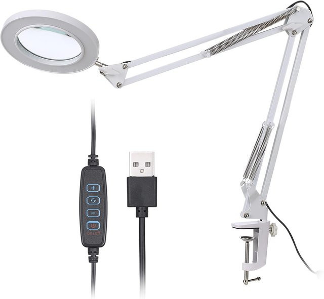 Lupe 8x, mit 64 LEDs, Klemm-Clip-Licht, Weiß - Bild 1