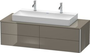 Duravit Waschtischunterschrank XSquare, wandhängend, 4 Schubladen, Hochglanzgrau, B/H/T: 140 x 40 x 54,8 cm - Bild 1