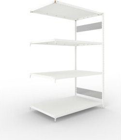 Meta Steckregal CLIP S3 230 LR AR mit 4 Böden, Farbe: Lichtgrau, B/T/H: 200 x 130 x 80 cm - Bild 1