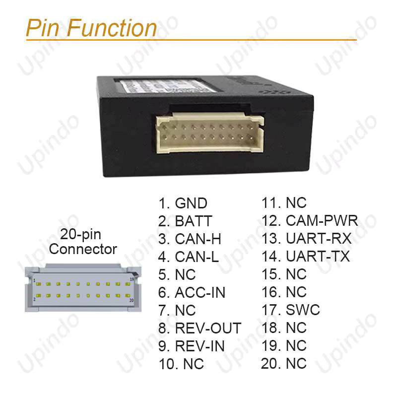 Upindo CAN-Bus-Decoder-Adapter für Hyundai Tucson IX45 Elantra Sonata Santa Fe und KIA K5 KX5 KX7 Sportage Seltos in Schwarz - Bild 2
