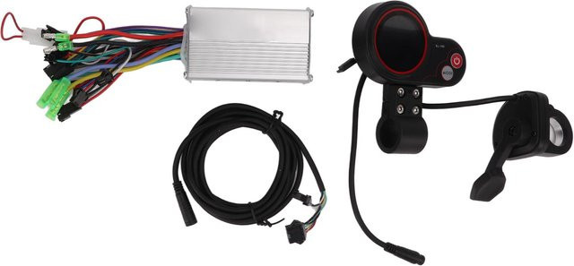 Igeteck Elektroroller Controller-Kit mit LCD-Anzeige und wasserdichten Kabeln, 24V-48V, 250W-350W, Schwarz - Bild 1