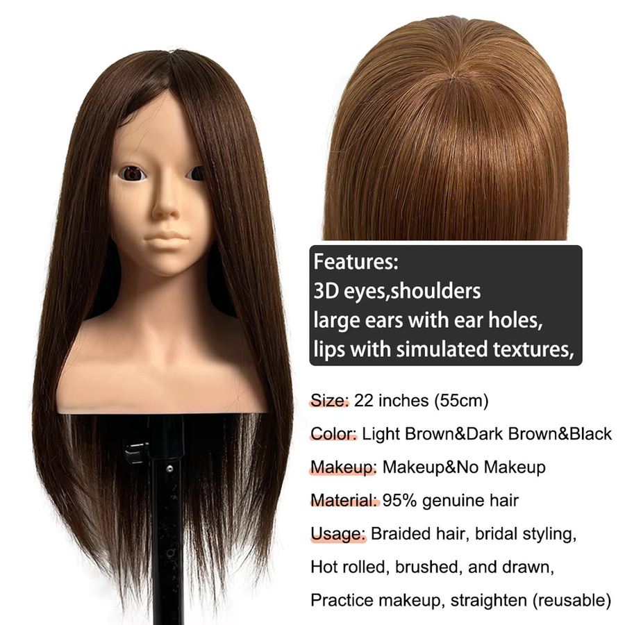 MUXI IDOL Haarstyling-Schaufensterpuppenkopf mit Schultern, Unisex - Bild 2
