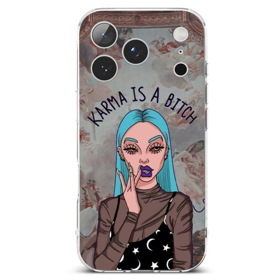 Devil-Girl Handyhülle Transparent IMD für iPhone 11 bis iPhone 17 Pro Max Plus Mini Weiche Schutzhülle - Bild 4